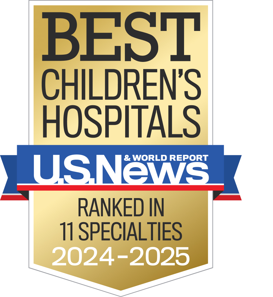 Designated as Best Children's Hospitals by U.S. News & World Report, Ranked in 10 Specialties in 2023-24